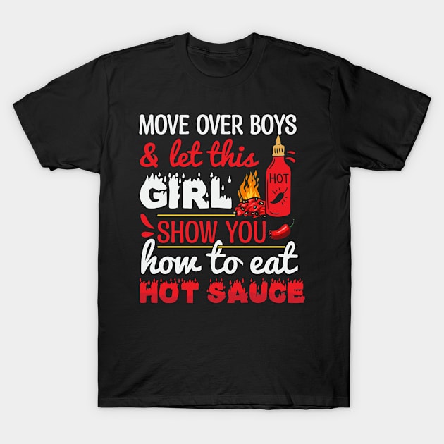 Spicy Hot Sauce Mexican Food Quote for a Hot Sauce Girl T-Shirt by ErdnussbutterToast